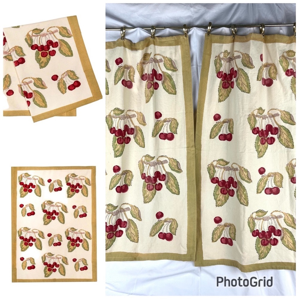 Vintage Couleur Nature Dish Towels Bruno Lamy Cherries